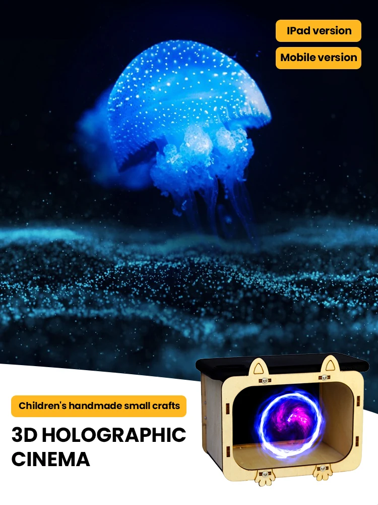 

3D Holographic Cinema TV Phone Projector Kit Scientific Projector Experiment Handmade Puzzle DIY Materials For Children & Pupils
