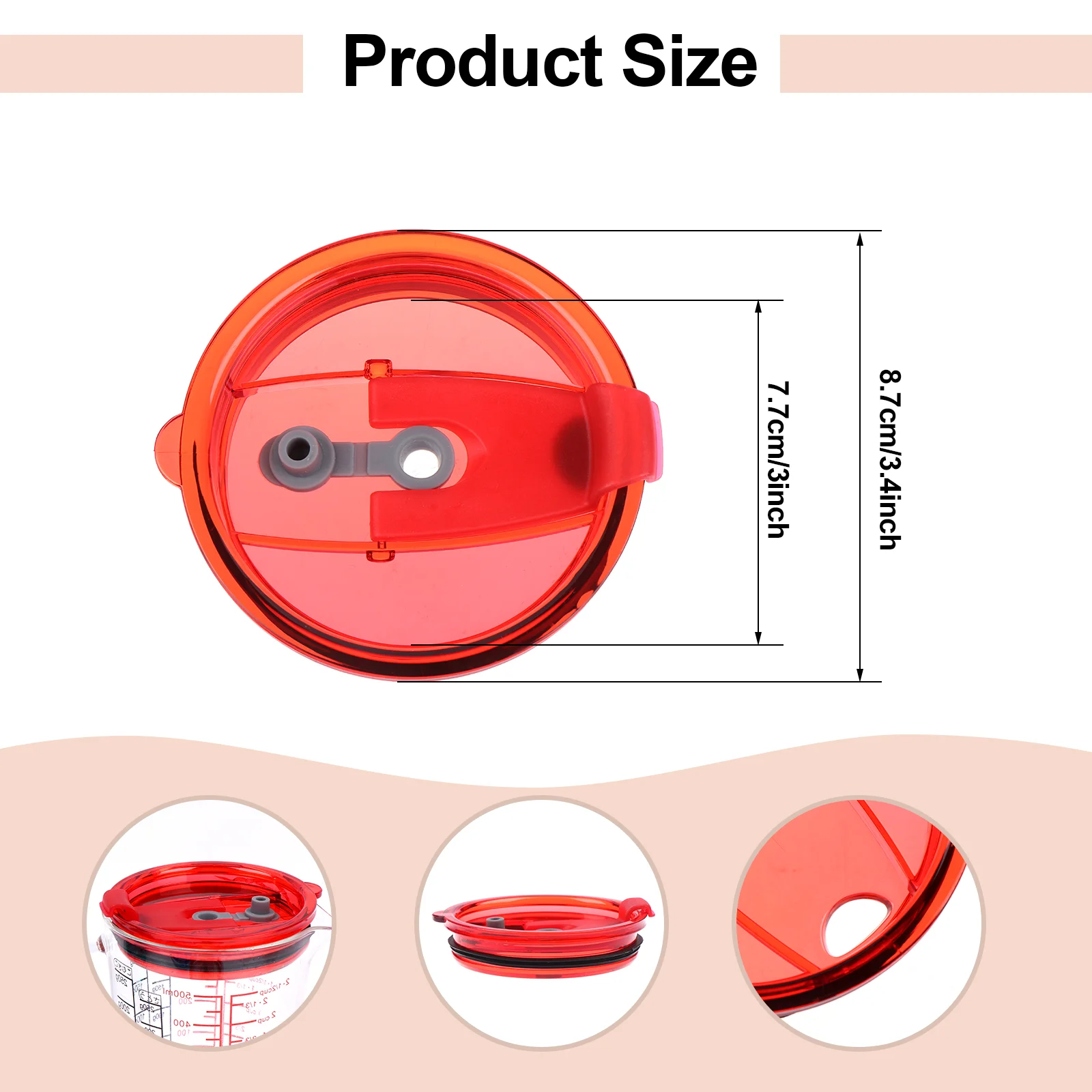 

6 Pieces 20 Oz Tumbler Lids Replacement Lids Spill-proof Splash Resistant Lids Covers for Tumblers Cups