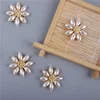 5PCS Pearl Flower Alloy  Plate Button DIY Hand Sewing  Clothing Textile Decoration Accessories Jewelry 2