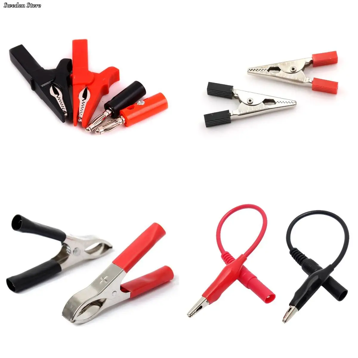 

2pcs/4pcs/lot Insulated Crocodile Clips Alligator Clip + Banana Plug Test Probe With 4mm Banana Plug Cable Clips