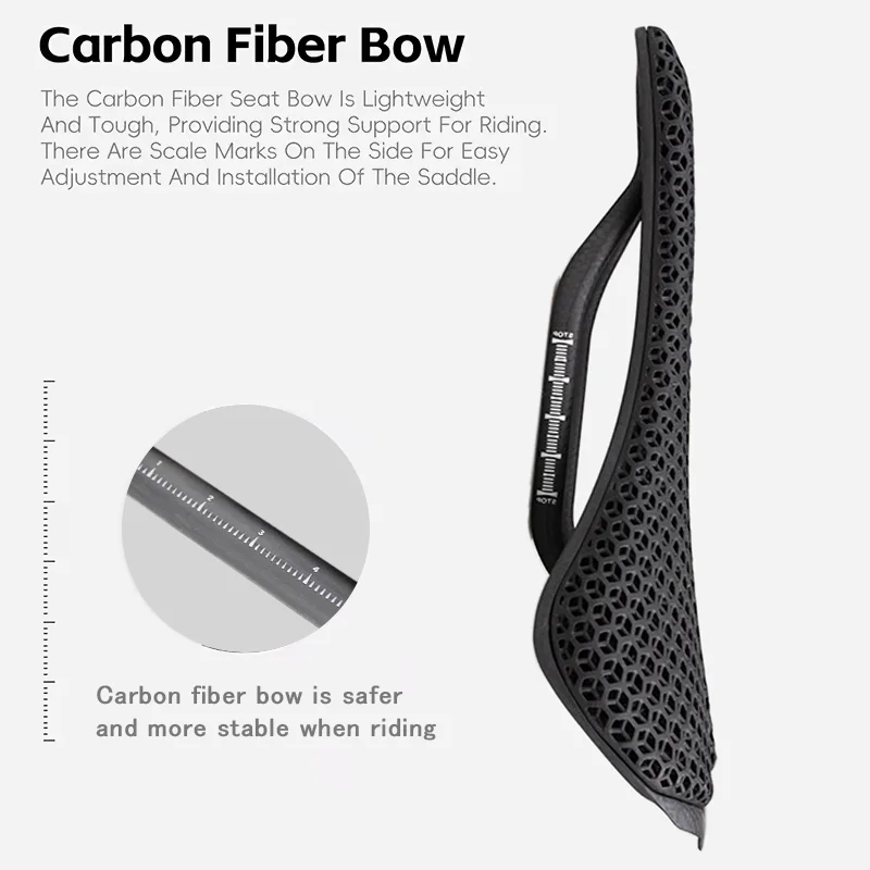 Bicycle Saddle Wildside 3D Printed Bicycle Saddle MTB Road Ultra light Carbon Bow Plate Bike Seat Comfortable Racing 247*135mm