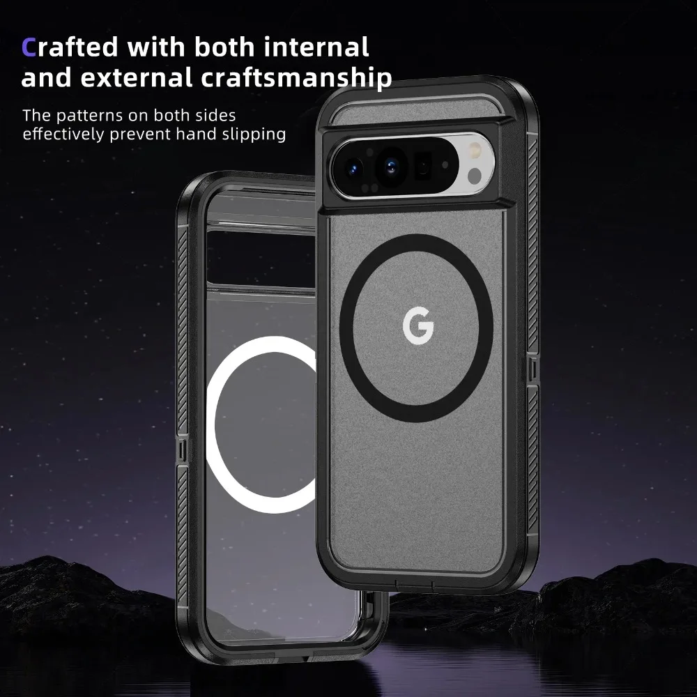 Hybrid Rugged Armor Shockproof Wireless Charging Matte Case - TPU+PC Fall Prevention Protective Cover