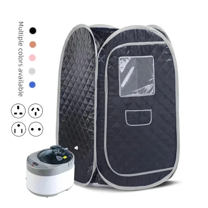 ชุดซาวน่าไอน้ําเต็นท์สปาแบบพับได้สําหรับคนเดียวพร้อมหม้อนึ่งขนาดใหญ่ 4 ลิตร, รีโมทคอนโทรล, การลดน้ําหนัก & Detoxяна 1