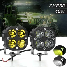

2Pcs 40w LED Work Light Waterproof Emergency Lights Spot Light Portable Spotlight Work Light for Off-Road SUV Boat