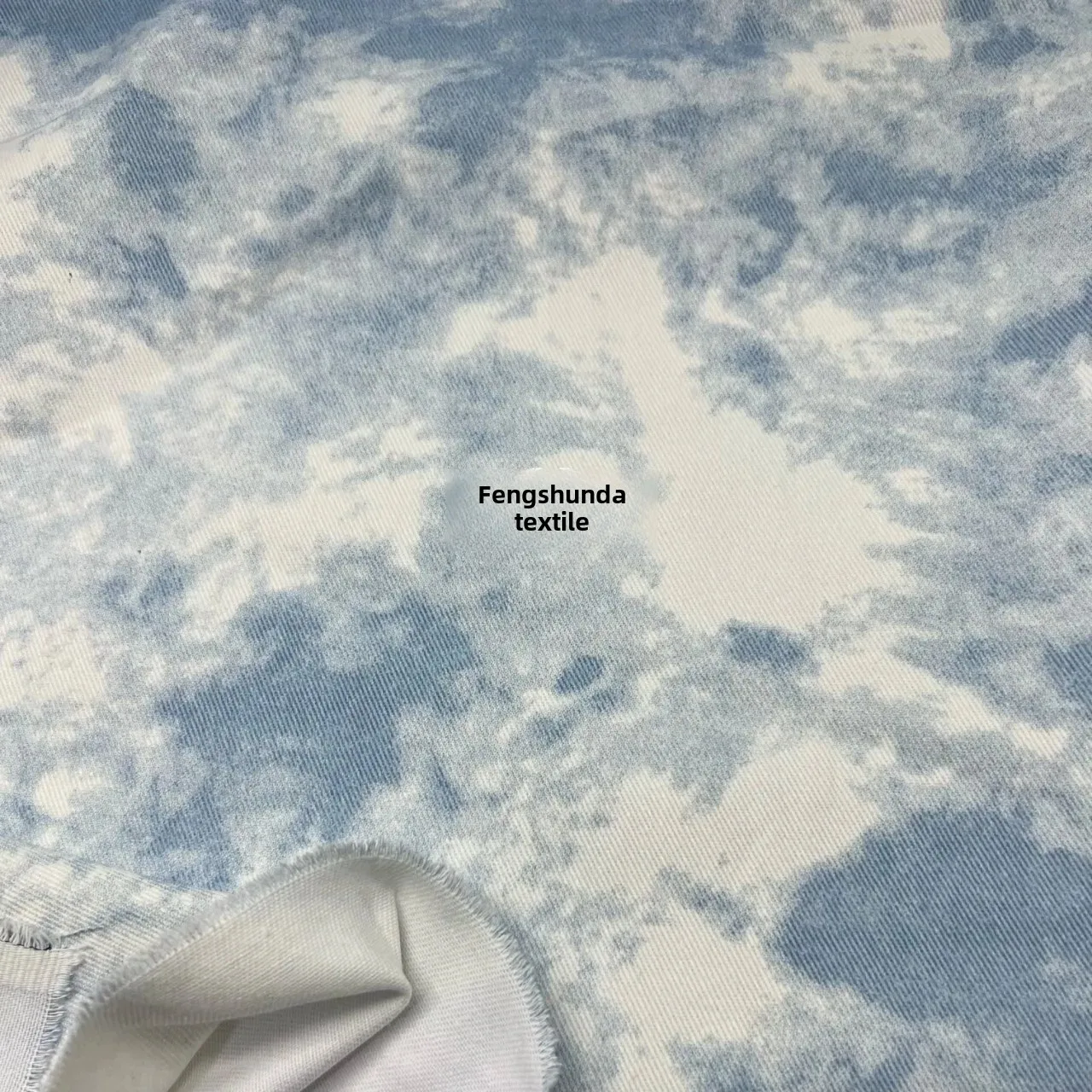 Washed Denim Fabric Tie Dye Print Clothing Accessories for Men Women Children Babies China Origin Fabric for Clothes And Bags