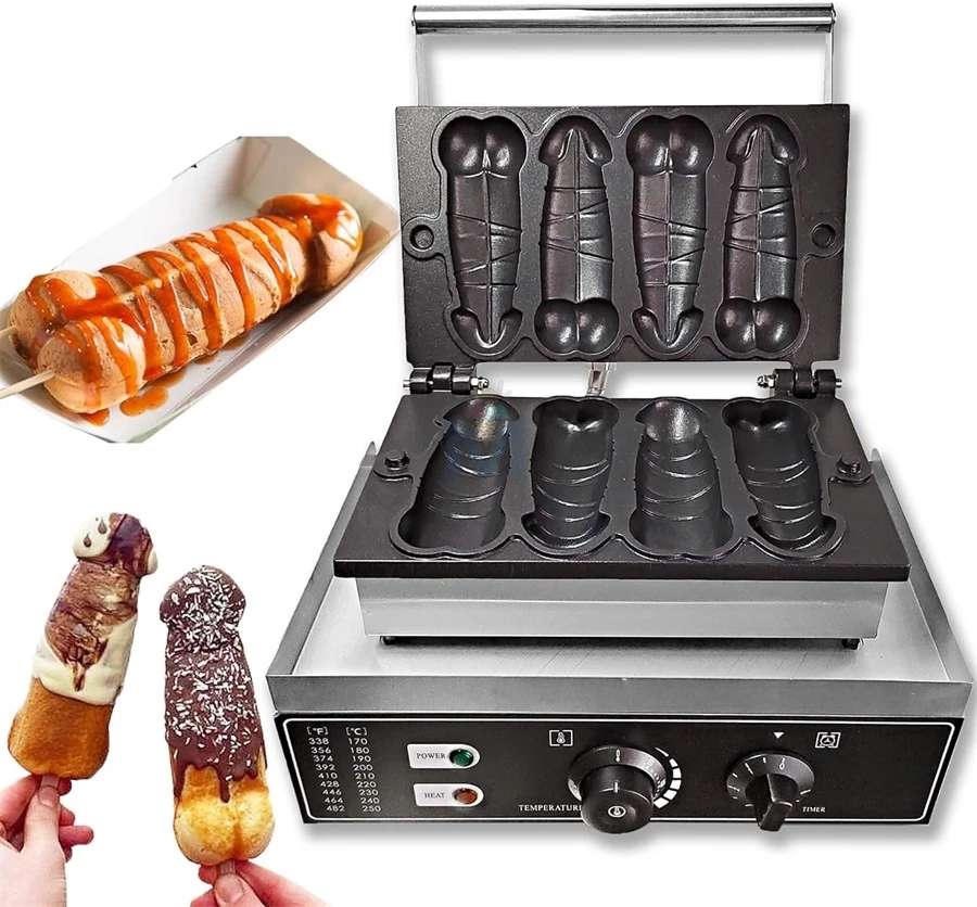 

Mvckyi1550W, 4 шт., электронная вафельница, устройство для приготовления хот-догов, антипригарная машина для выпечки вафель