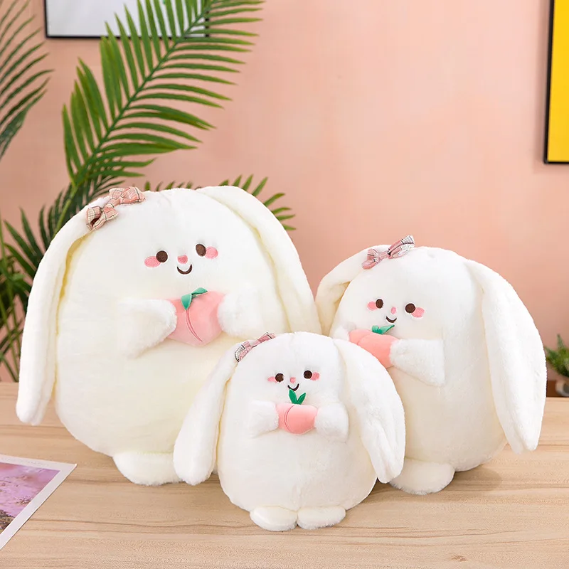 

Cute Rabbit Take Peach Plush Toys Kawaii Bunny Stuffed Animals Plushies Dolls Soft Throw Pillow Room Decoration Birthday Gifts