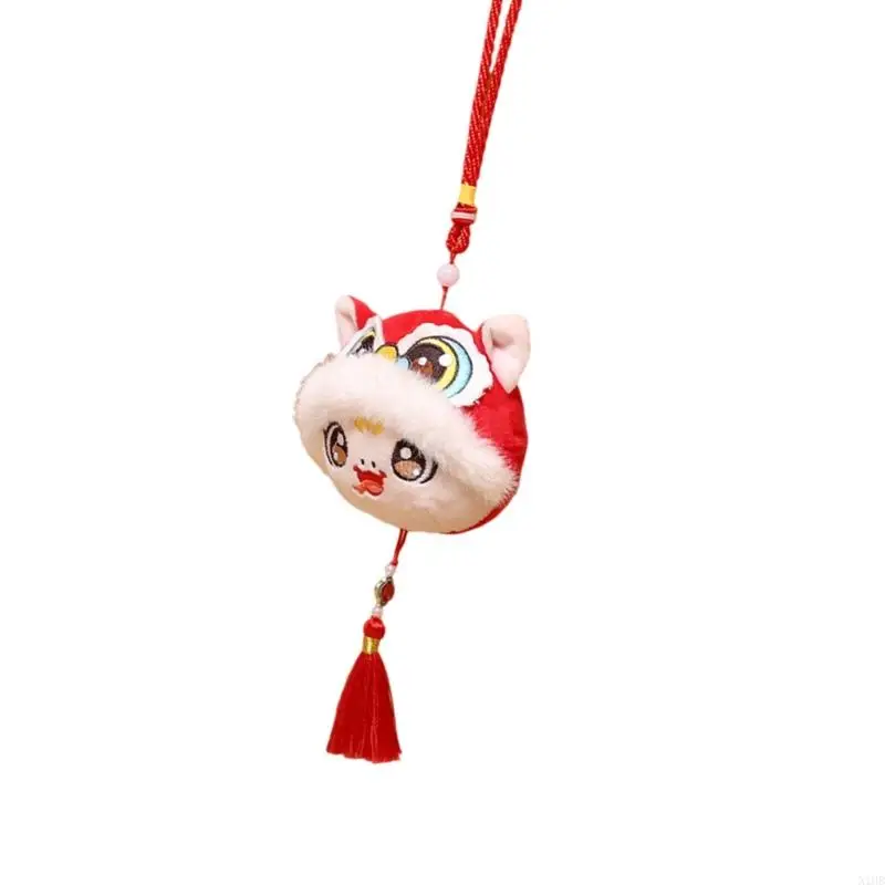 N1HB Cartoon Snake Pendant Chinese New Year Cartoon Plush Snake Fun Stuffed Animal Throw Pillow Party Gift Handcrafts