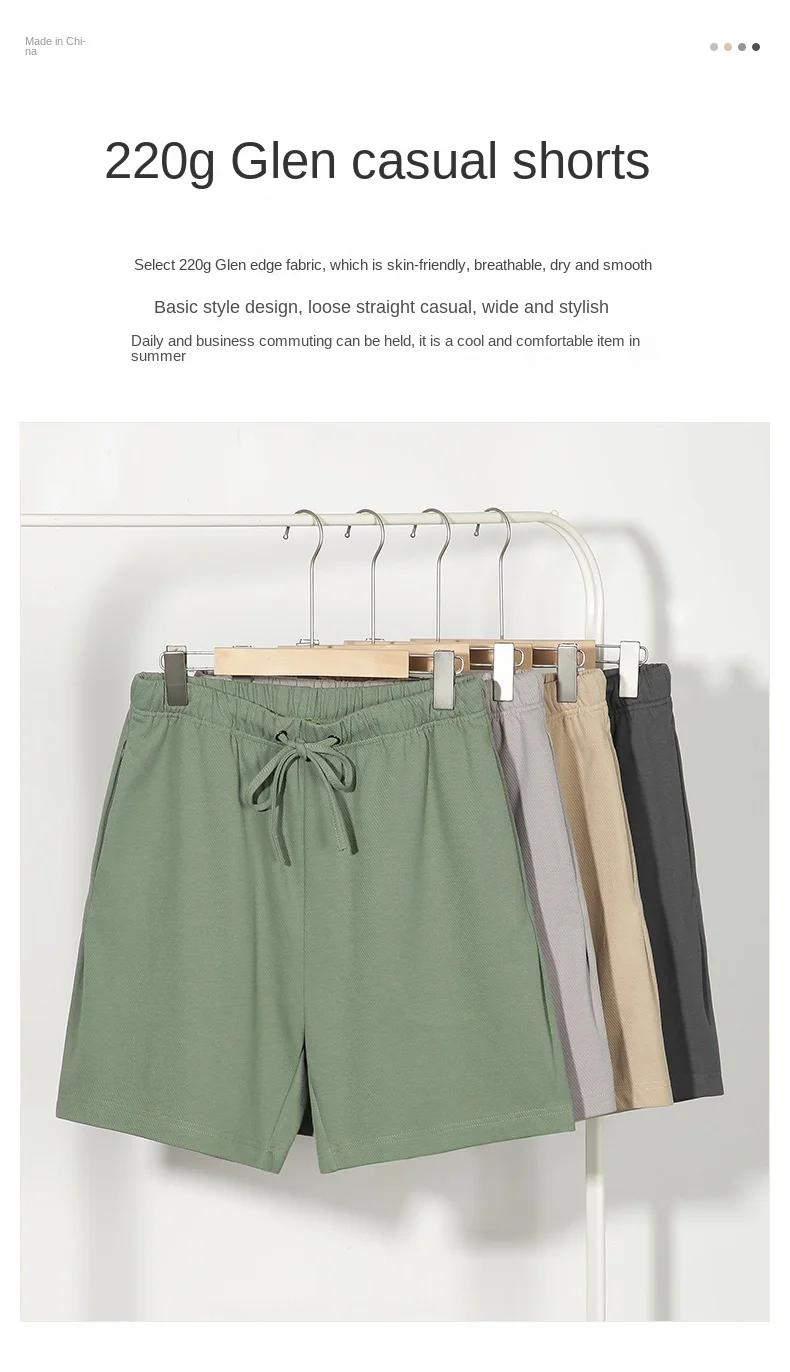 Description Picture 2 of itemStraight leg pants for men's thin 2024 spring/summer twill basic shorts, straight leg breathable solid color five part pants