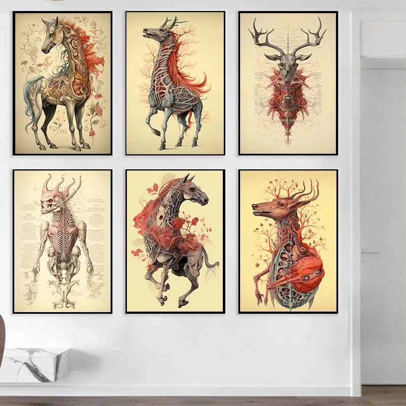 

1Pcs Wall Art Canvas Painting Anatomy Diagram Decorative Pictures for Living Room Interior Paintings Animals Home Decor Bedroom