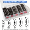 100Pcs Stainless Steel Bearing Rolling Connector Rotate Barrel Swivel Tackle Box Lure Line Tool Set Fishing Accessories
