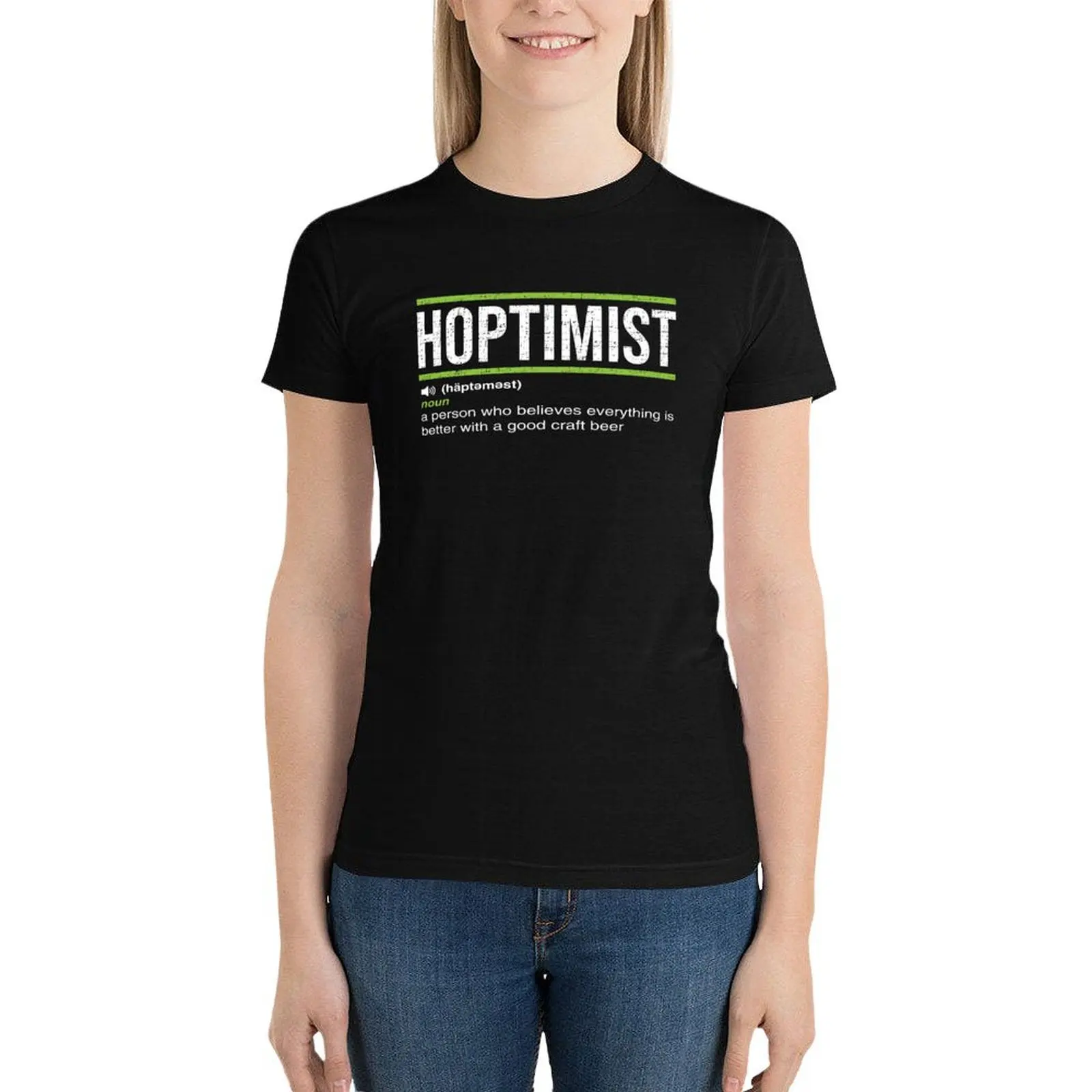 HOPTIMIST Definition for Craft BeerLovers T-Shirt hippie clothes animal print shirt for girls cute clothes t shirt for Women