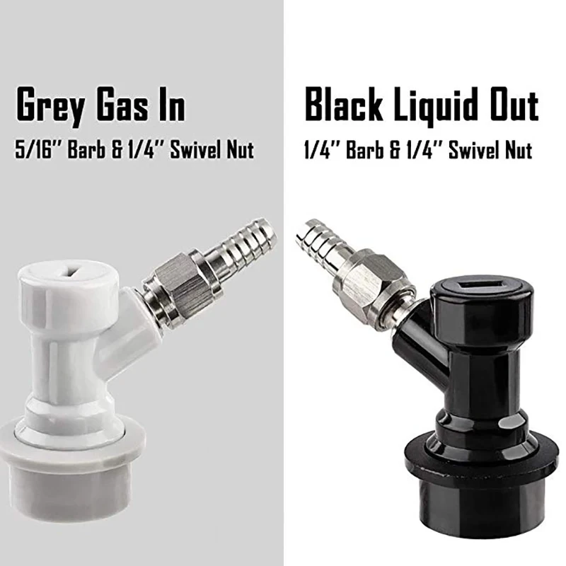 Ball Lock Disconnect Set Homebrew Beer Keg Disconnect Connector Barbed Liquid / Gas Dispenser Push-In Fit Swivel Nuts beverage dispenser faucet brewing faucet beer keg dispenser