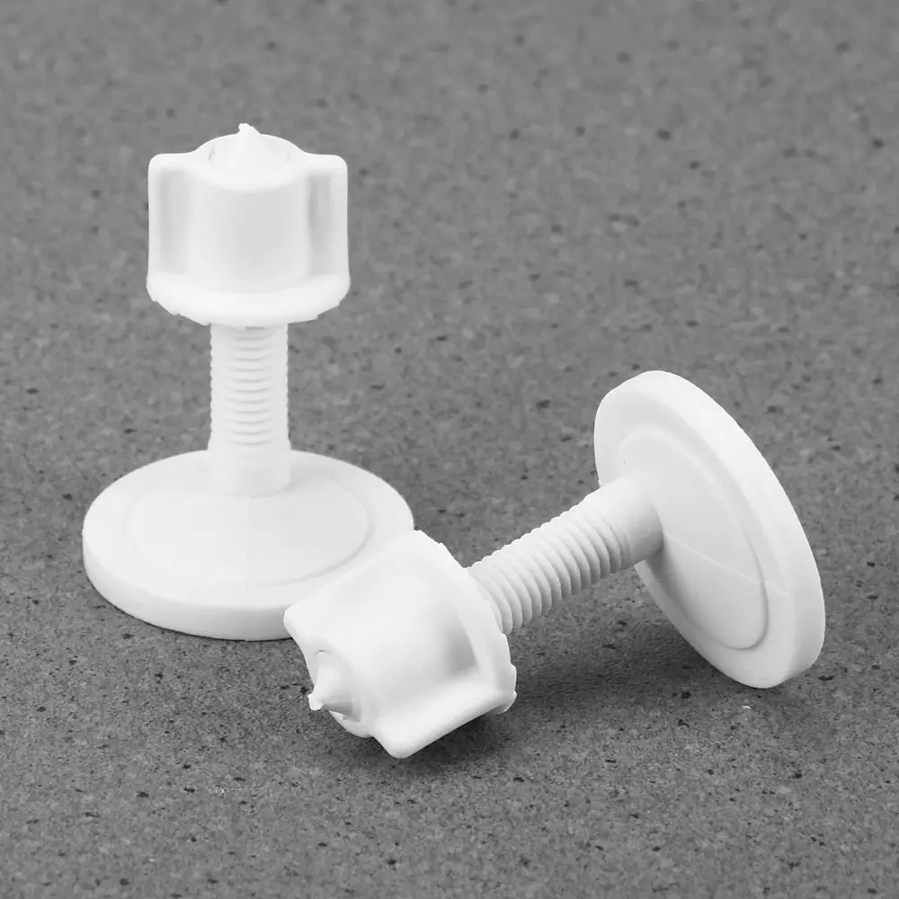 1Pair/2Pcs Durable Bolt Nuts Toilet Hinge Screws Plastic 5.5*4cm Replacement Screws Universal White Toilet Lid Bolts