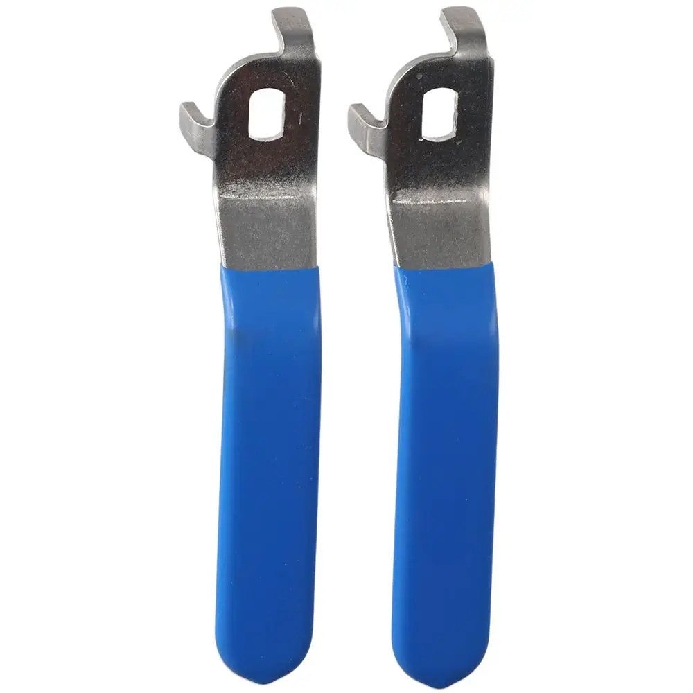 Lever Handle Iron Chrome Plated Replacement Quarter Turn with Plastic Grip Blue for DN25 Ball Valve 2Pcs