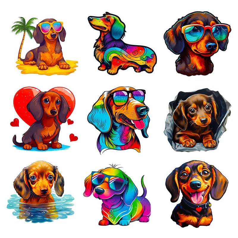 

Dachshund Dog Cartoon Cute Varied Stickers Pack for Kids Scrapbooking Travel Luggage Helmet Car Laptop Decorative Graffiti Decal