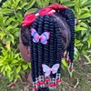 2pack Hair 8inch Kids Braided Ponytail with Beads and Bow  Customized Kids Braided Ponytail with Beds Beads and Butterfly 5