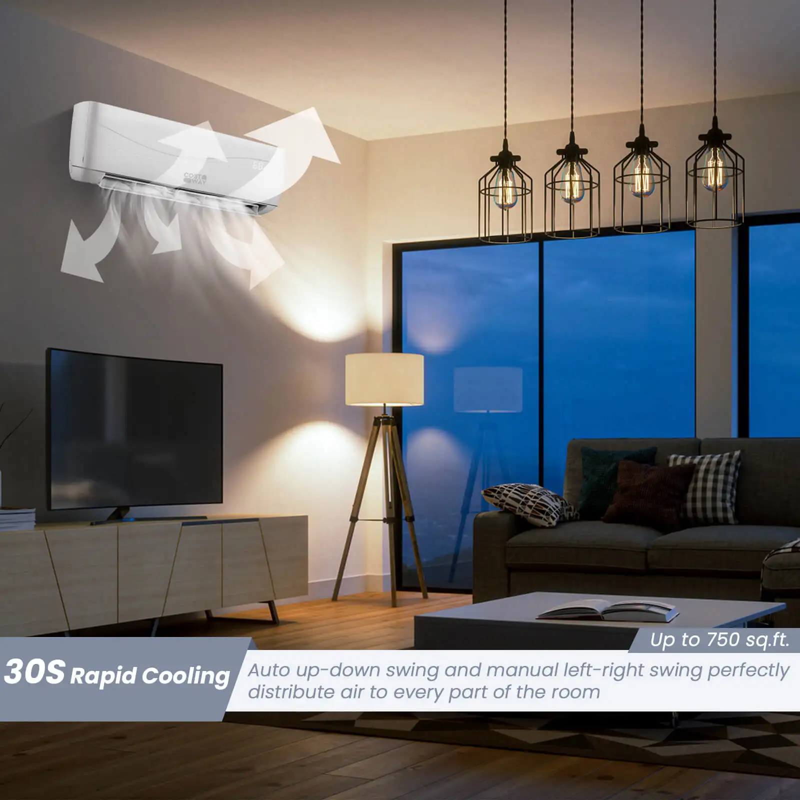 12000 BTU Mini Split Air Conditioner & Heater Ductless 17 SEER2 750 Sq. Ft 5