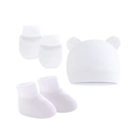Newborn Baby Hat Sock Mittens,Baby Caps Scratch Mittens Gloves, Baby Beanie Hat and Mittens for Baby Girls Boys 4