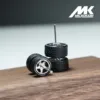 5 SET 1/64 Staggered Front Small Wheel Rear Large Wheel 10.7mm+12.7mm XS Series Alloy Car Tuning Wheel Plated Silver 3