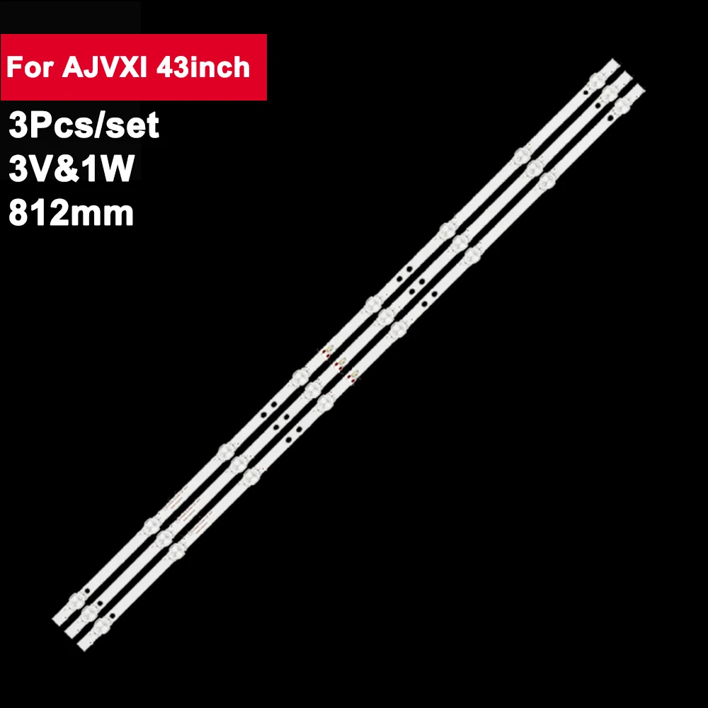 3 Pcs/set 812mm 3V 100% new led backlight strip for AJVXI 43inch TV repair KJ43D08-ZC22AG-13E 303KJ430041