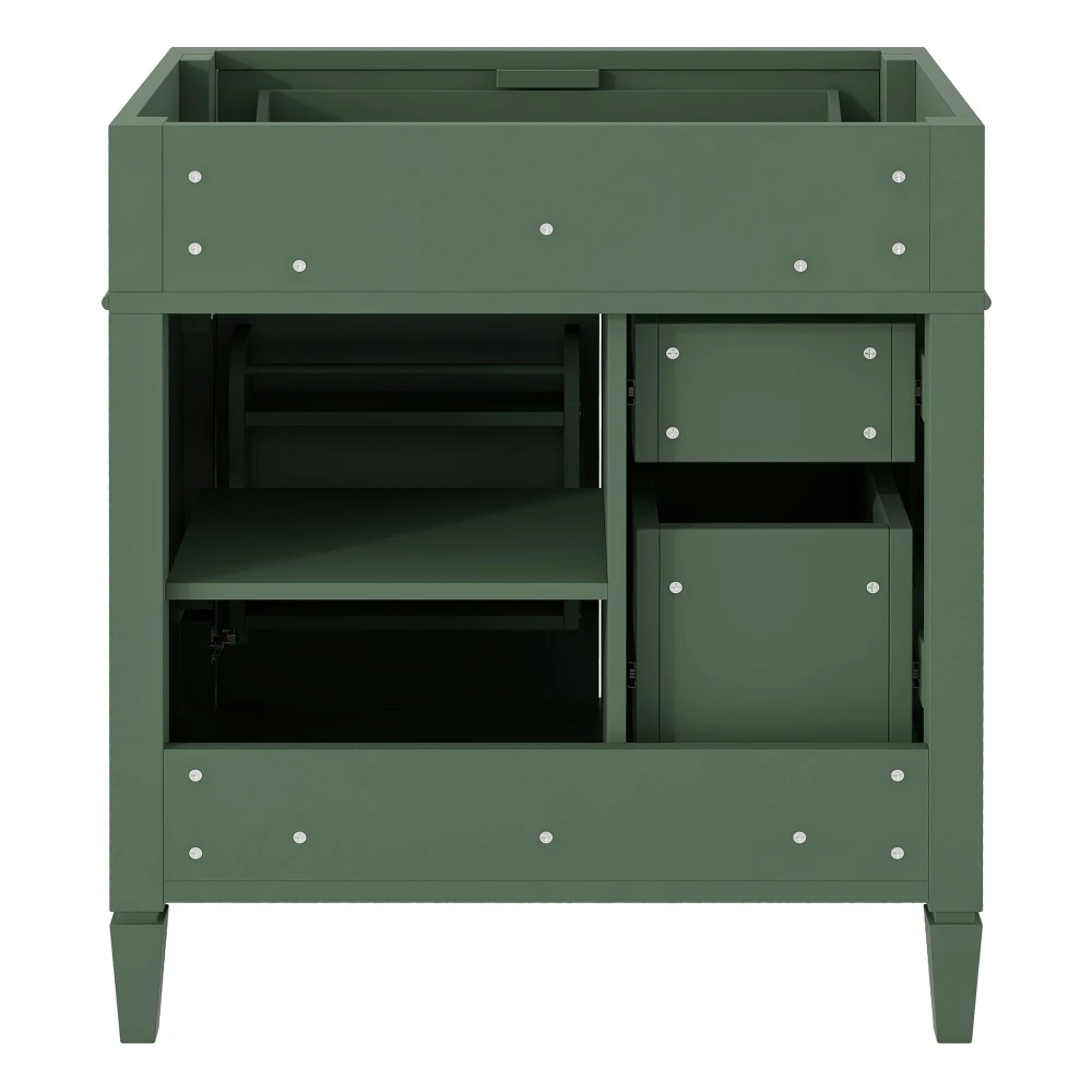 30'' Bathroom Vanity without Top Sink, Modern Bathroom Storage Cabinet with 2 Drawers and a Tip-out Drawer (NOT INCLUDE BASIN) 5