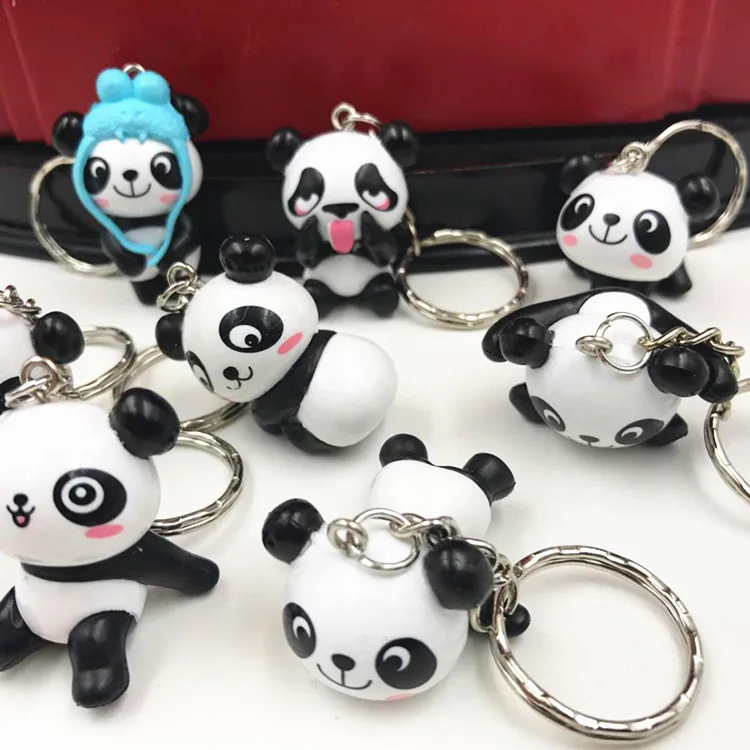 2 dollar items Free Shipping Random Cute Panda Keychain For Keys Doll Pendant Rings Car Accessories Ford Fusion Focus BMW |