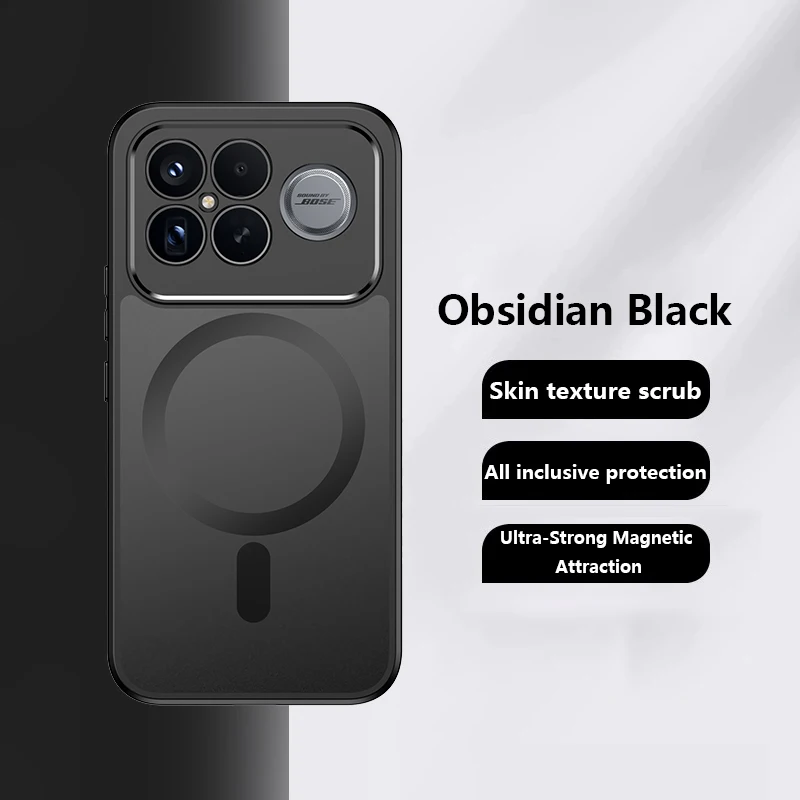 360-Degree Rotation Matte Frosted Magnetic Shockproof Armor Phone Case