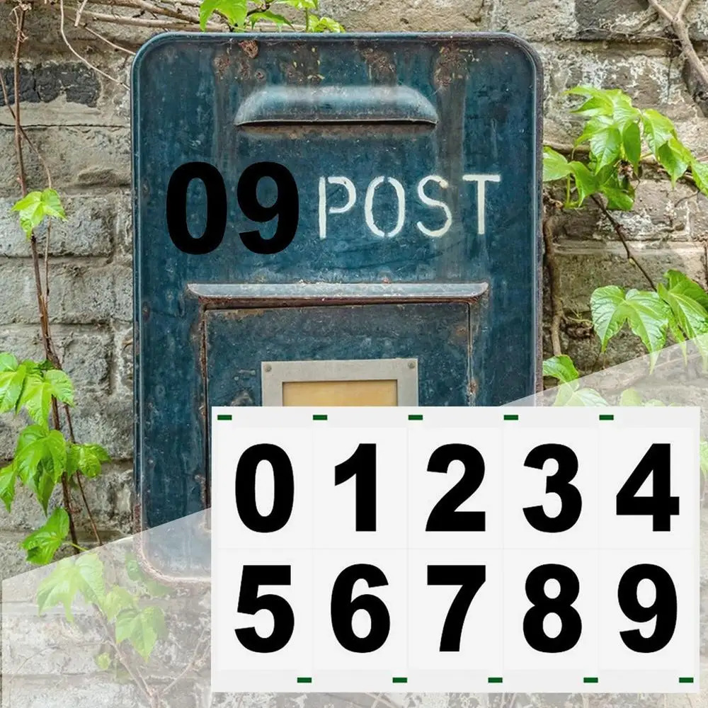 Description Picture 3 of itemReflective Mailbox Numbers Sticker Reflective House Numbers For Mailbox Water Resistant Strong Adhesive Trash Cans Sticker For