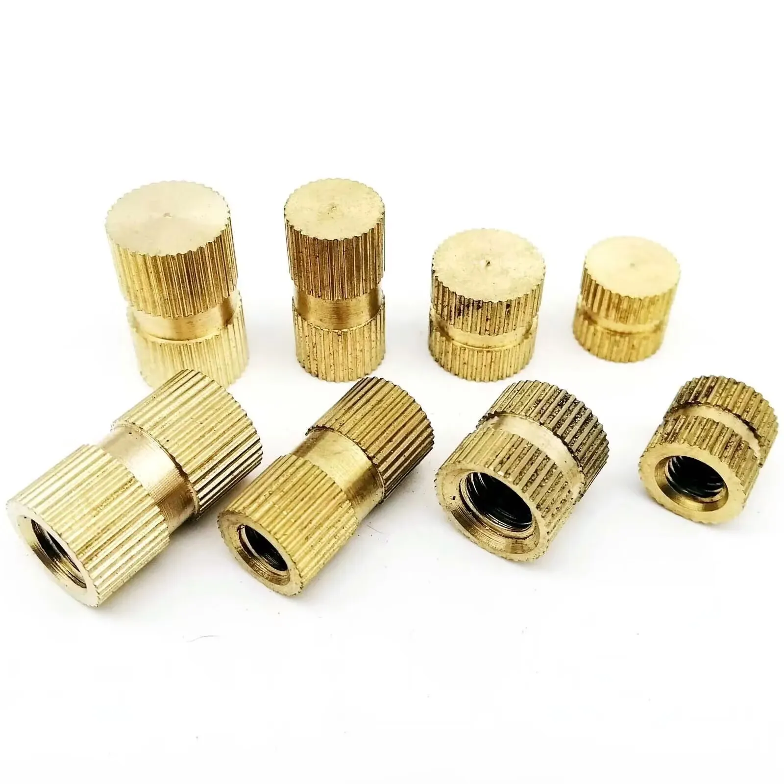 솔리드 황동 구리 핫멜트 사출 성형 널링 인서트 너트, 크기 M3 (OD 4mm), 길이 5mm, 5000 개