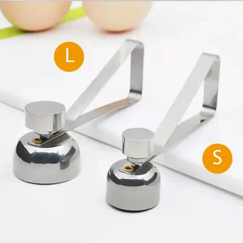 304 Metal Egg shell Opener Eggshell Cutter Creative Double Head Egg Topper Shell Opener Boiled Raw Kitchen Tools Accessories