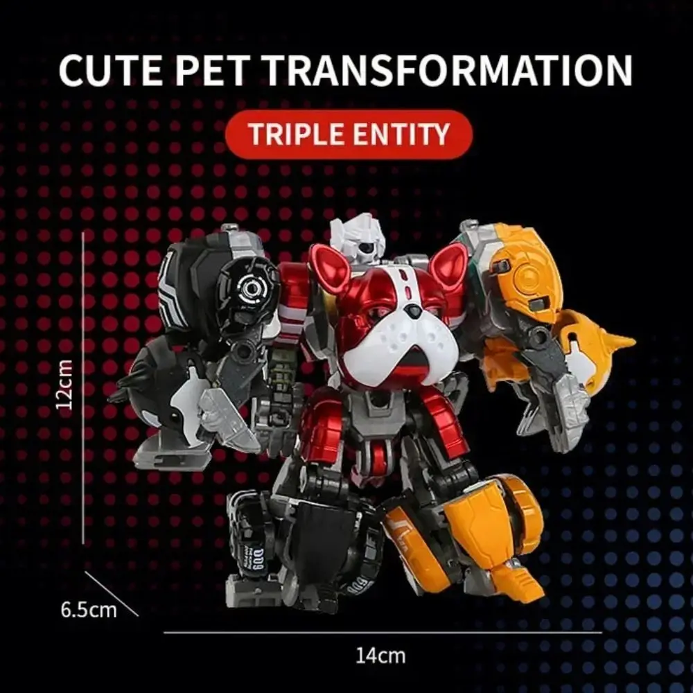 Creative 2 in 1 Deformation Robot Dog Model Toys Movable Transformation Robot Cartoon Dog Deformation Action Figure Boy Gift