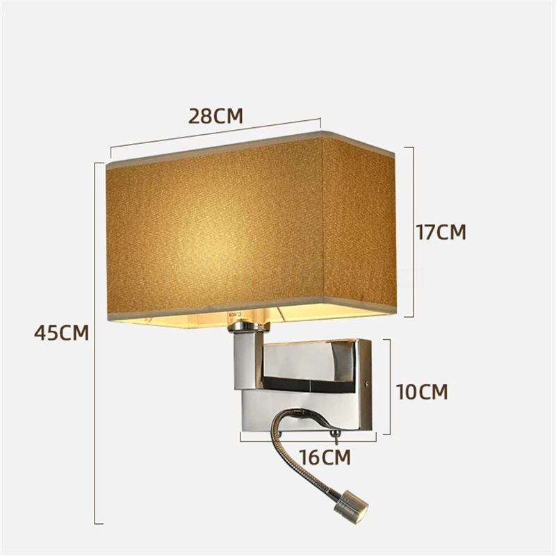 American Simple Wall Lamp Sconce Sliver Metal Lamps Modern Indoor Bedside Bathroom Mirror Led Lights Home Decor Light Fixtures