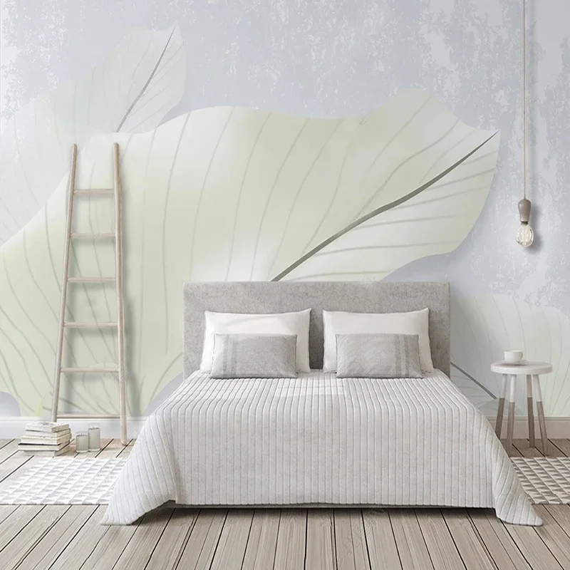 

Custom Wall Covering Small Fresh Elegant Leaf Plant Photo Wallpapers For Living Room Bedroom Home Decor Fresco Papel De Parede