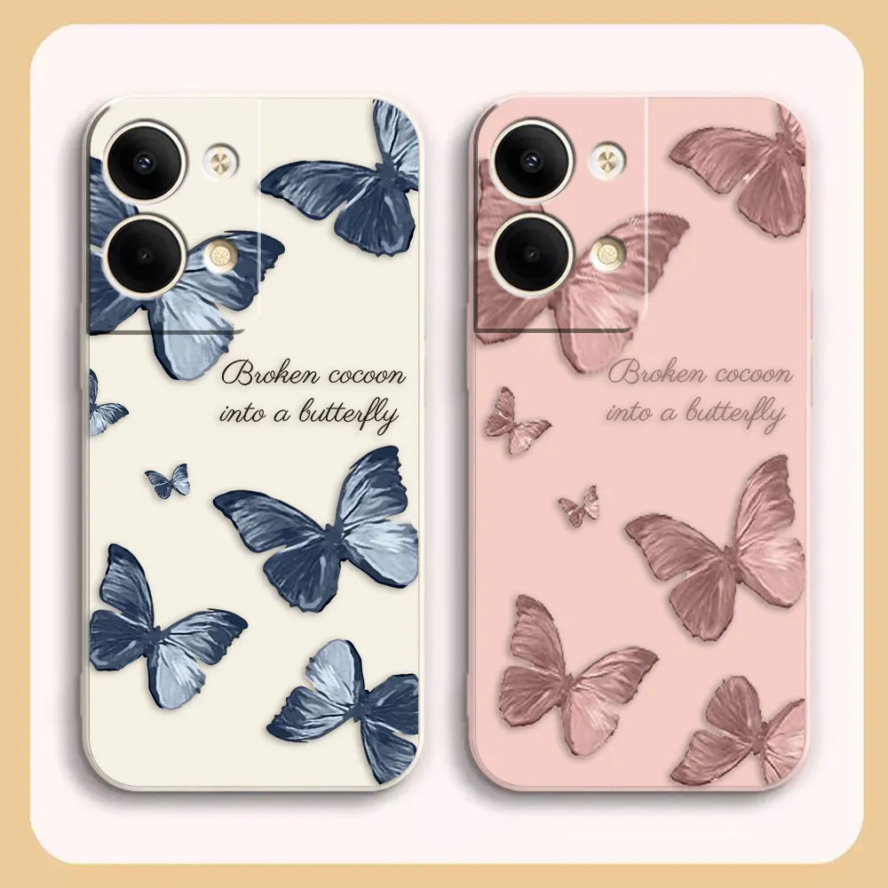 

Phone Case For OPPO RENO 8 7 9 6 7SE 5 4 4SE 4 3 4G 5G PRO PLUS Colour Simple Case Cover Funda Cqoue Shell Capa Pretty Butterfly