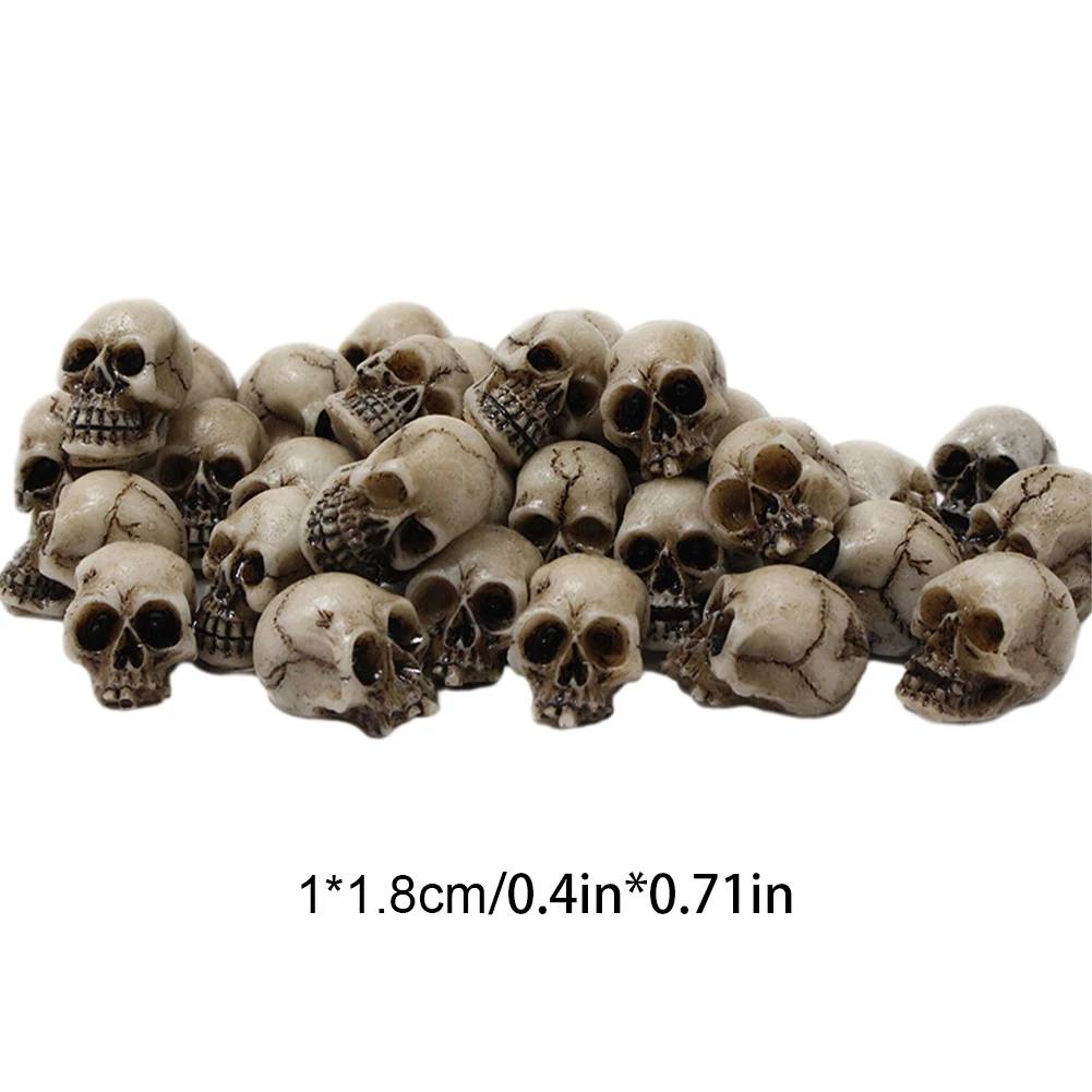 20Pcs Gothic Skull Sculptures Collectable Halloween Skeleton Statues Ornament Festival Theme Landscape Garden Potted Plant Decor