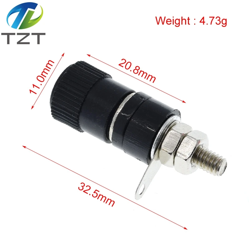 10개/세트 JS-910B 4mm 앰프 터미널 블록 커넥터 바인딩 포스트 바나나 플러그 잭 마운트 블랙