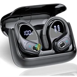 Premium TWS Sports Earbuds with HIFI Bass and LED Touch Control (Black)