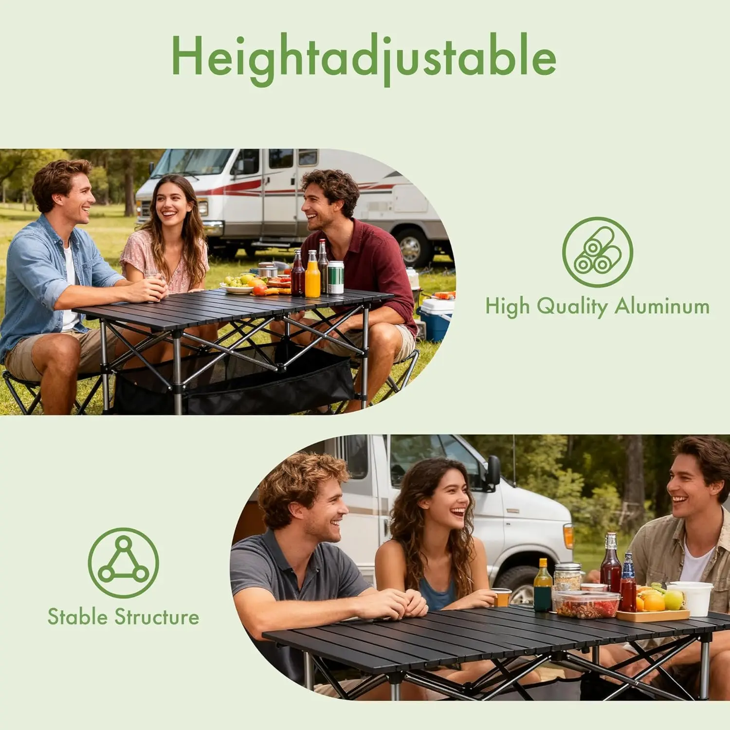 Portable Folding Camping Table | Lightweight Roll-Up Outdoor Picnic & BBQ Table with Carrying Bag 6