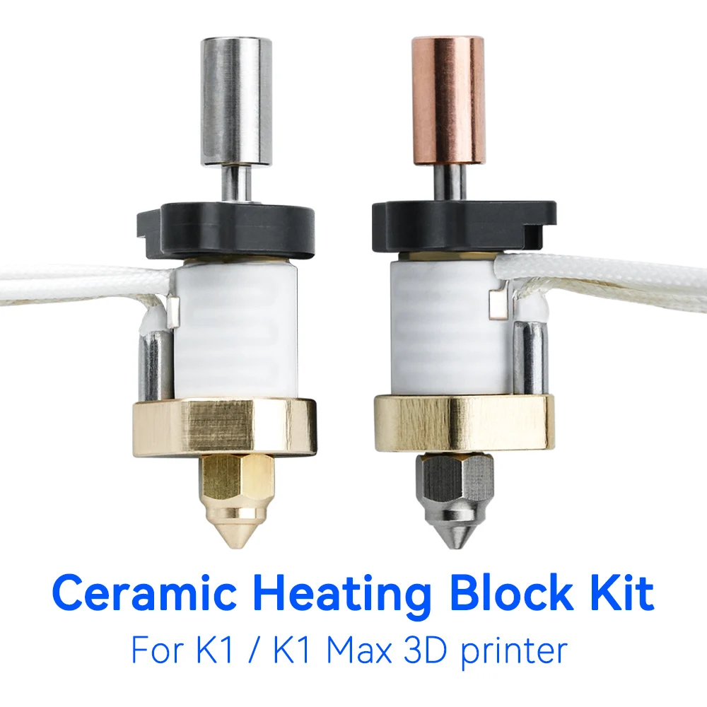 Ceramic Heating Block Kit 320° Thermistor Cartridge Heater 60W Bimetallic Throat Hotend Kit For K1/K1 MAX 3D Printer