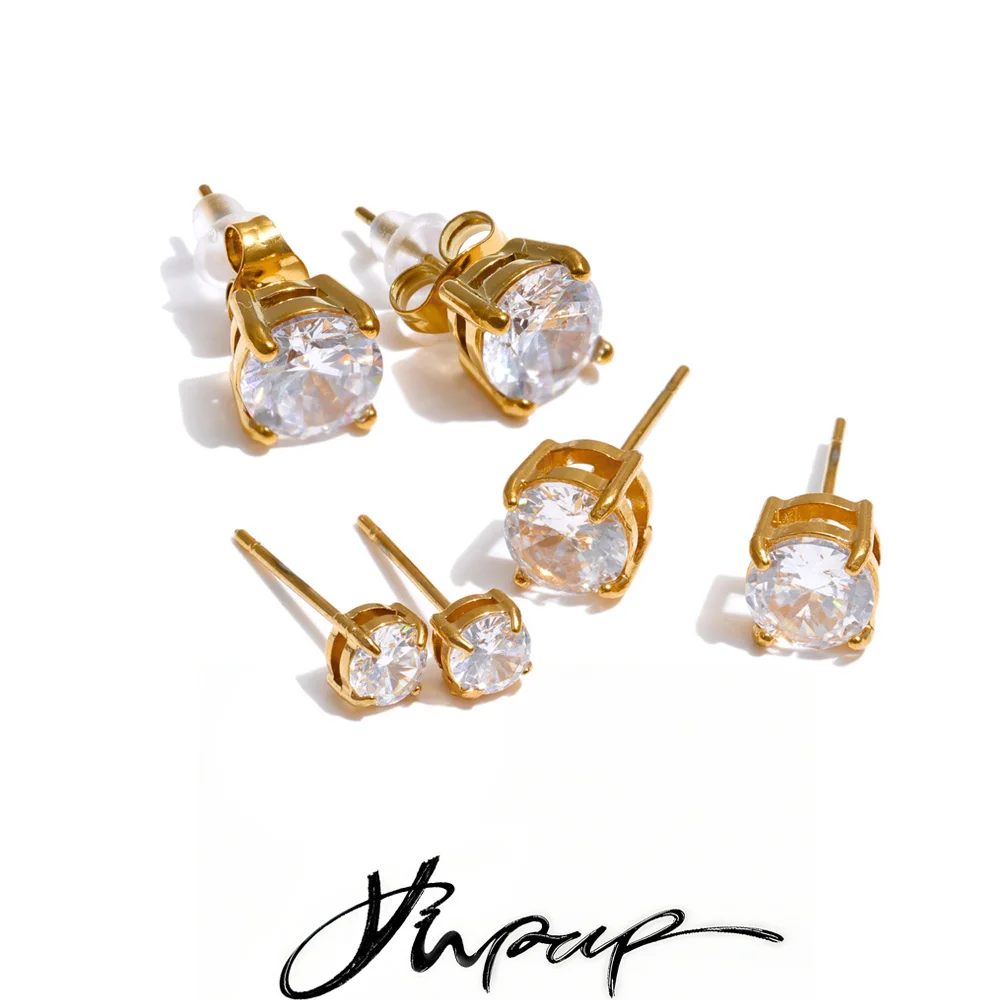 Yhpup Round Stud Earrings