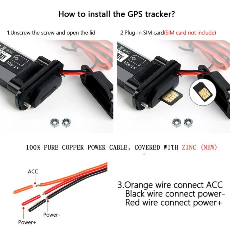 ST-901 Motorcycle Anti-Theft GPS Tracker With Android IOS APP