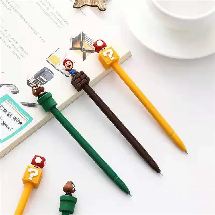 Super Mario Bros Signature Gel Pen Mario Yoshi Luigi Anime Figures Toys Cartoon Pens Cancelleria Creativa Studenti Regali Per Bambini