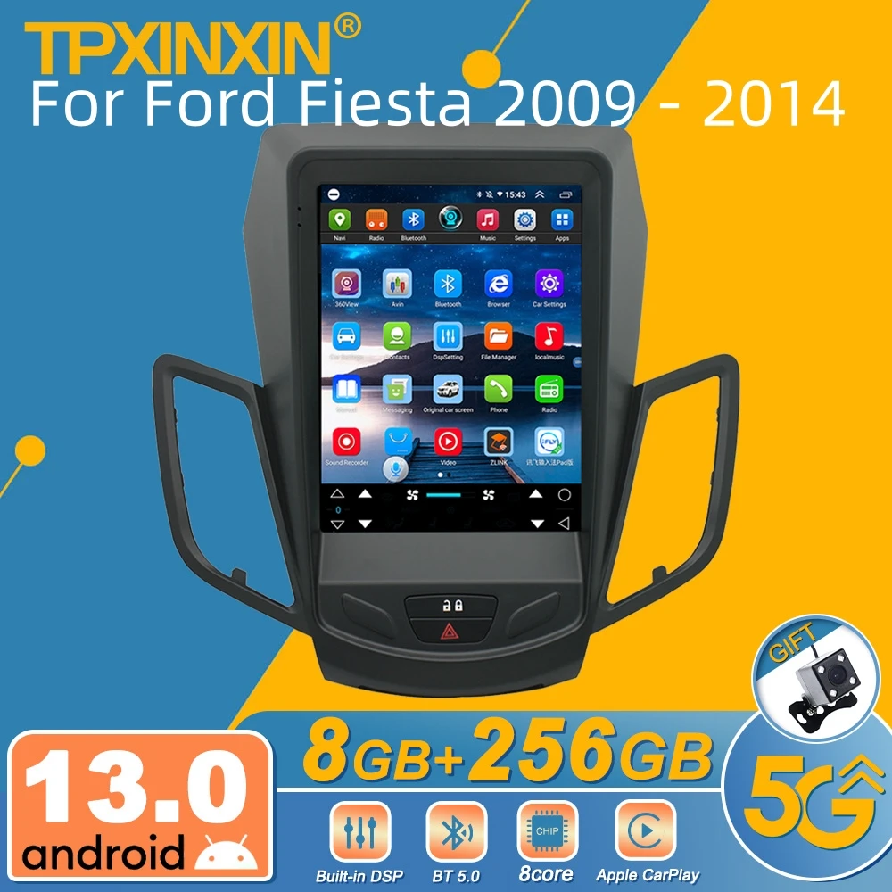 Per Ford Fiesta 2009 - 2014 Autoradio Android Ricevitore Stereo 2Din Autoradio Lettore Multimediale Gps Navi Head Unit Screen