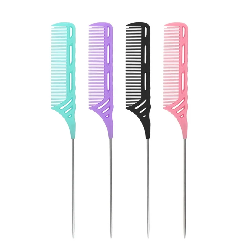 

1PCS New Fine-Tooth Comb Metal Pin Anti-static Hair Style Tail Comb Separate Parting Hair Salon Professional Tools