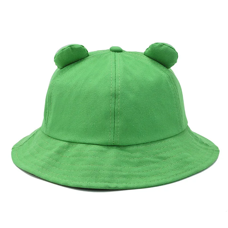 Frog Bucket Hat Women Summer Autumn Plain Female Panama Beach Fishing Hiking Fisherman Cap Sunscreen Women Sunhat Bob Grenouille