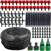 Micro Drip Irrigation System Portable 20M Automatic Watering with Adjustable Drippers Misting Watering Kits Garden Hose 1