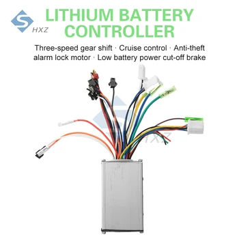 Controller per bici elettrica da 350 W 24-48 V, display LCD per motore a onda sinusoidale con controllo della velocità e acceleratore bloccabile per bicicletta/scooter elettrico