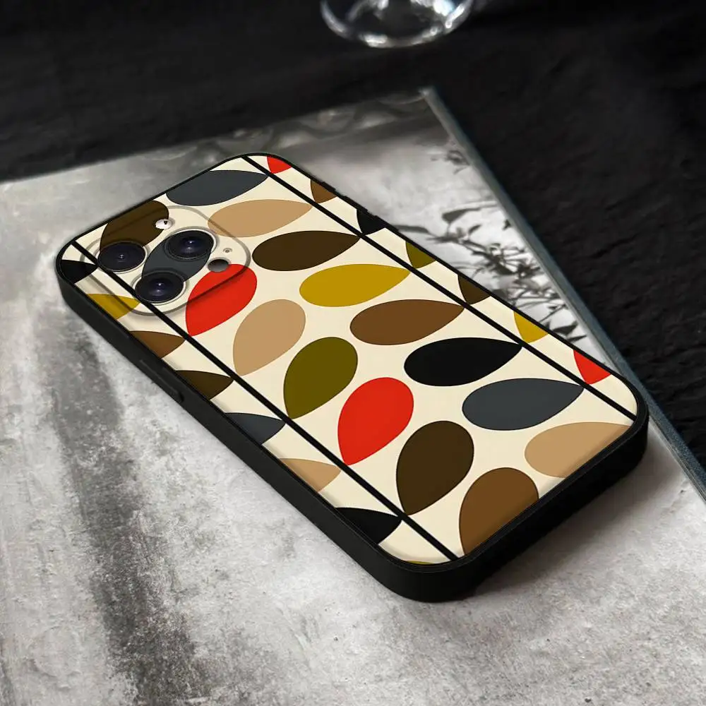 Chic Multi Stem Orla K-Kiely Folio Phone Case - Black Silicone Soft