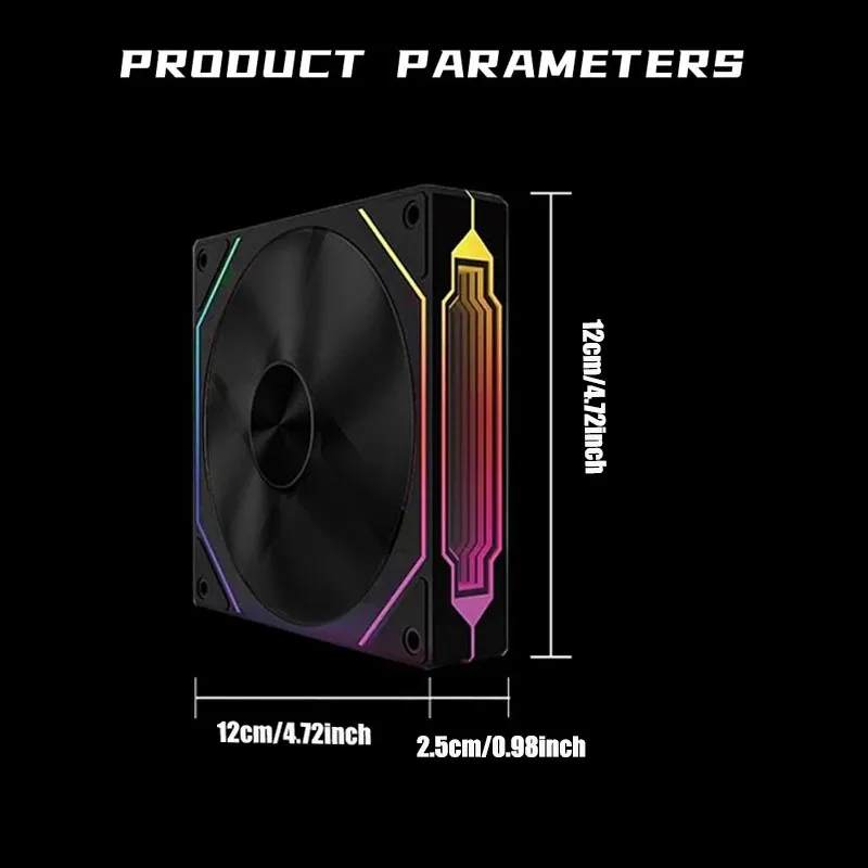 LDPCSJ Prism 4RS 12cm ARGB 4-Pin PWM Silent Cooling Computer Case Fan High Air Volume 12V